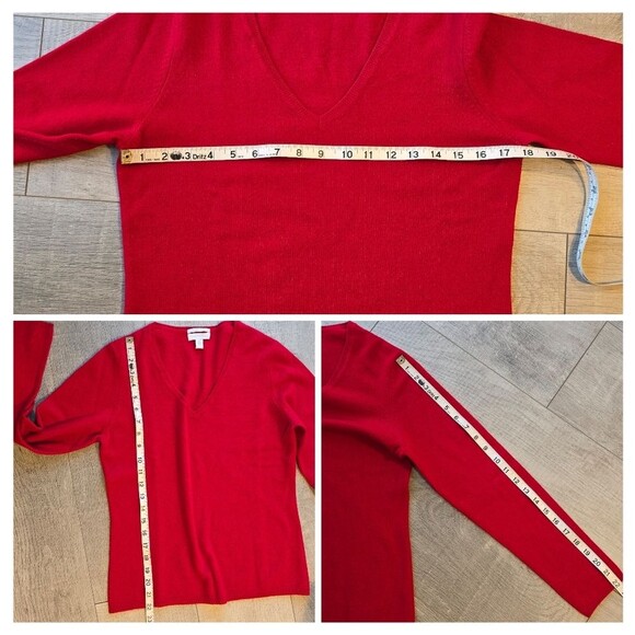 Charter Club Red Cashmere Sweater Medium - Picture 6 of 6